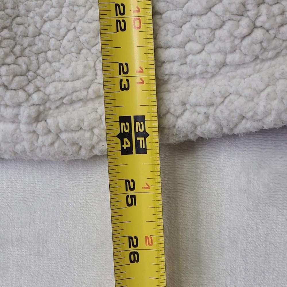 DSG Womens Size L White Sherpa Fleece Half-Zip Pullover Jacket With Pockets - Picture 8 of 9